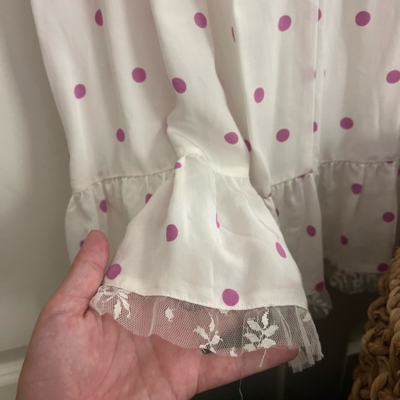 For Love and Lemons Praline Polka Dot purple asymmetrical dress - Picture 8 of 8